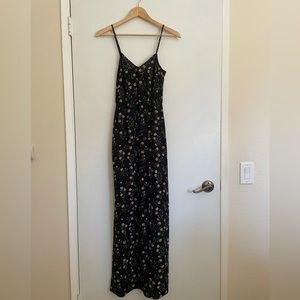 Black with flower pattern maxi dress